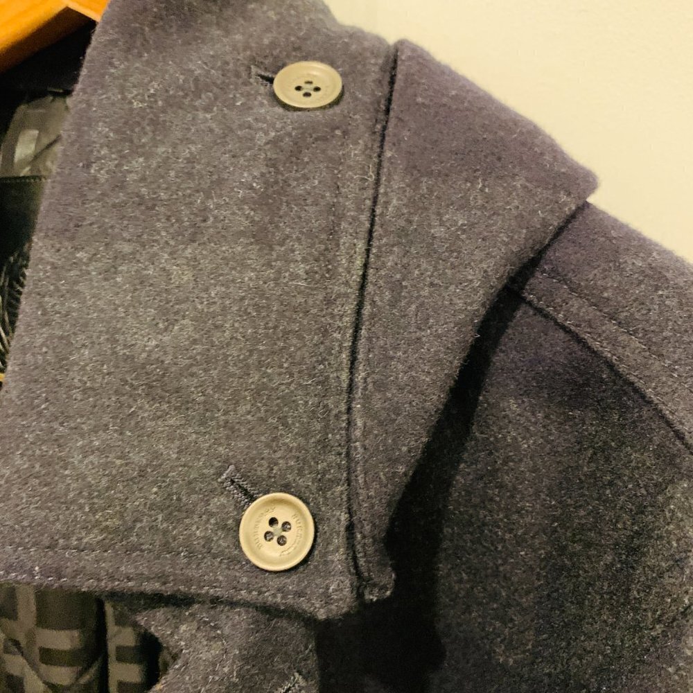 Vintage Burberry Wool Coat Women Size Large - Picture 14 of 16